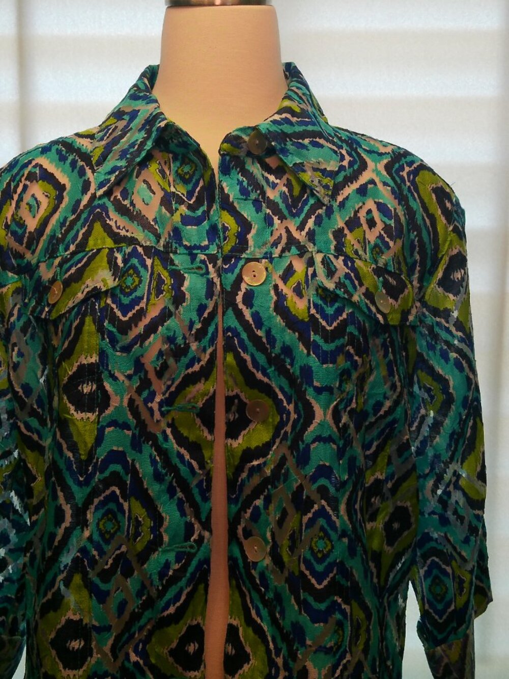 Jacket Ruby Rd Lightweight Blue Green Size 16 - Picture 2 of 16